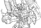 coloriage transformers laser fumant